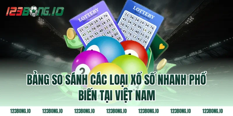 Bảng so sánh các loại xổ số nhanh phổ biến tại Việt Nam