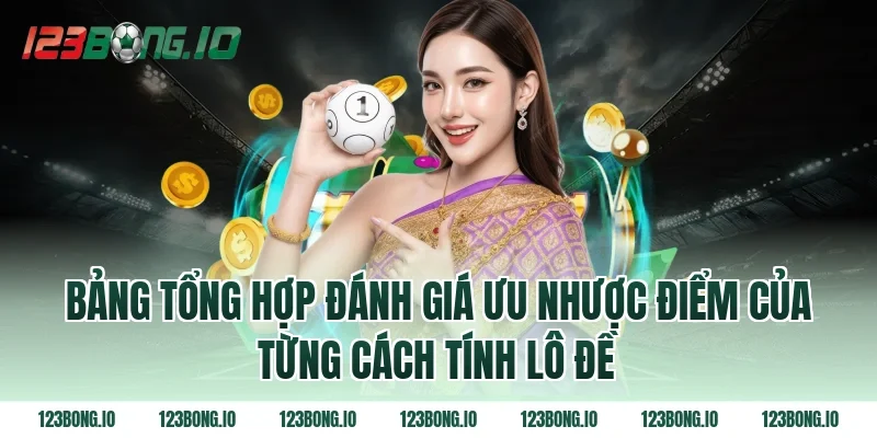 Bảng tổng hợp đánh giá ưu nhược điểm của từng cách tính lô đề